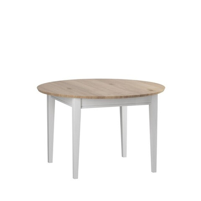 Стол обеденный круглый раскладной Форест 110/145 (белый воск/антик)