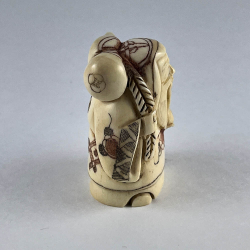 Статуэтка нэцкэ Фукурокудзю с тыквой-горлянкой и персиком