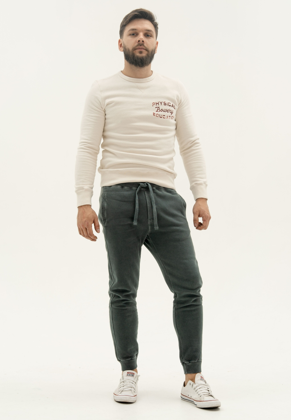 Свитшот Bowery NYC "Physical Education" Bordeaux / Off White