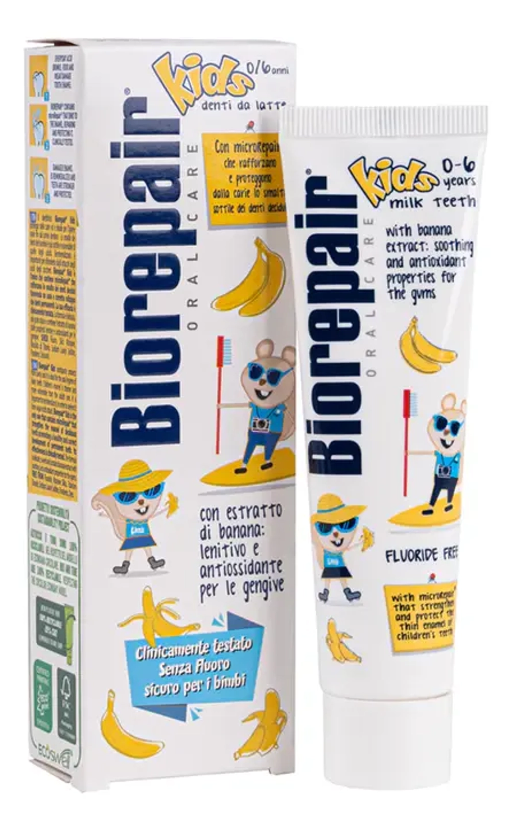 Зубная паста детская со вкусом банана от 0 до 6 лет BIOREPAIR Kids Banana 50 мл