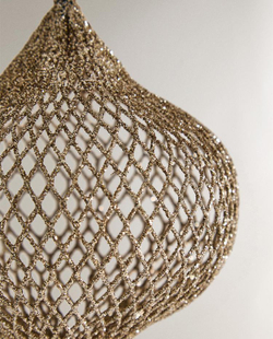 ZARA HOME СЕТЧАТЫЙ ЕЛОЧНЫЙ ШАР, СЕРЕБРЯНЫЙ