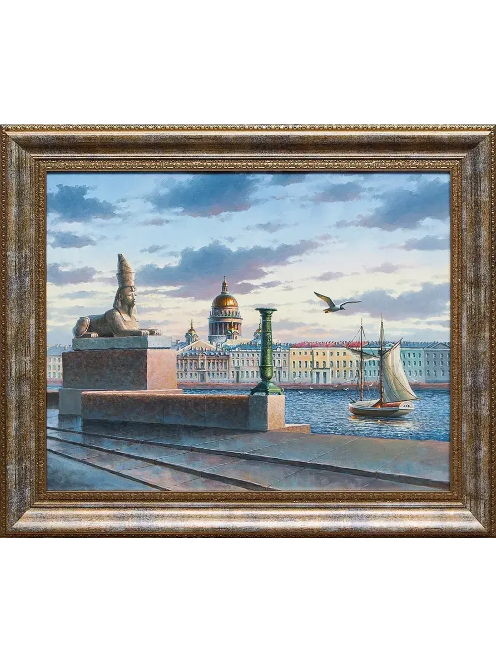 Картина маслом "Университетская набережная" Гафиатуллин