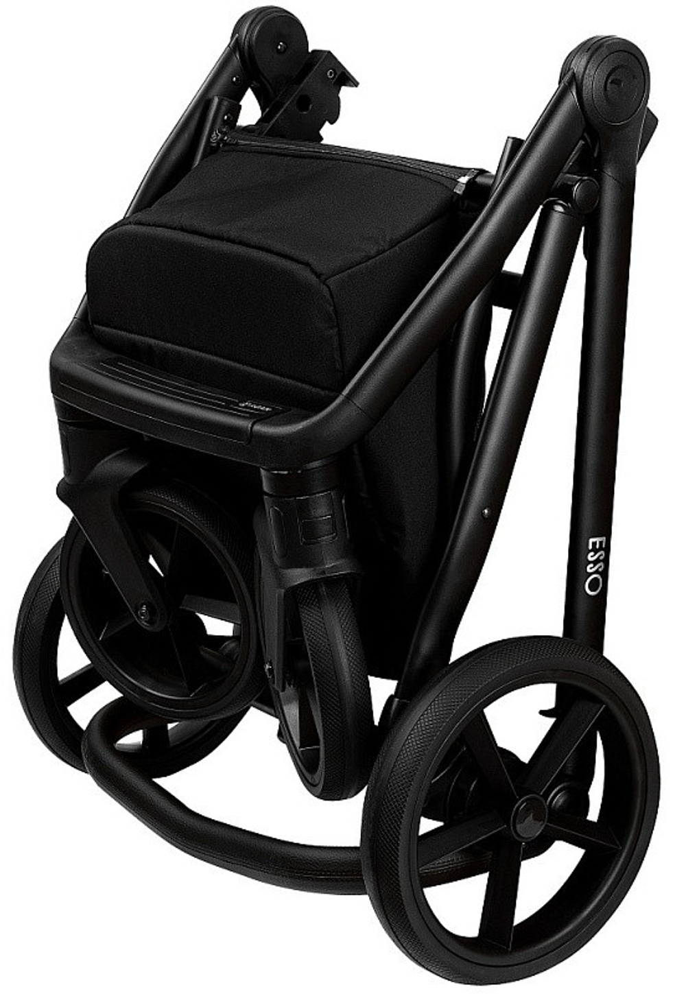 Детская коляска Roan Esso 2025 Кожа 2 в 1 ESSK/215/1 White/Black/руч.Тем.коричневый