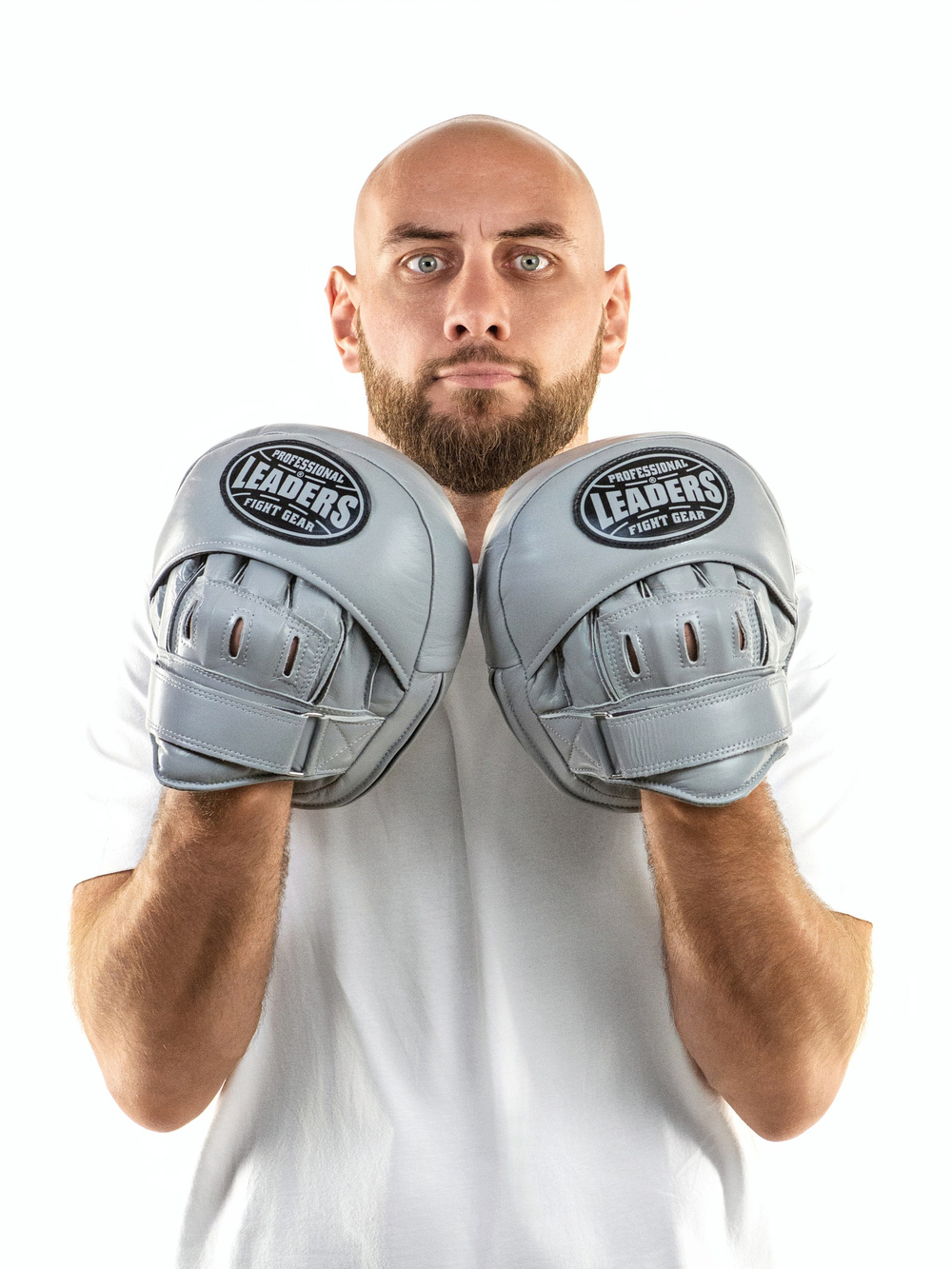 Лапы тренерские LEADERS MID-AIR GREY (ONE, кожа, серый)