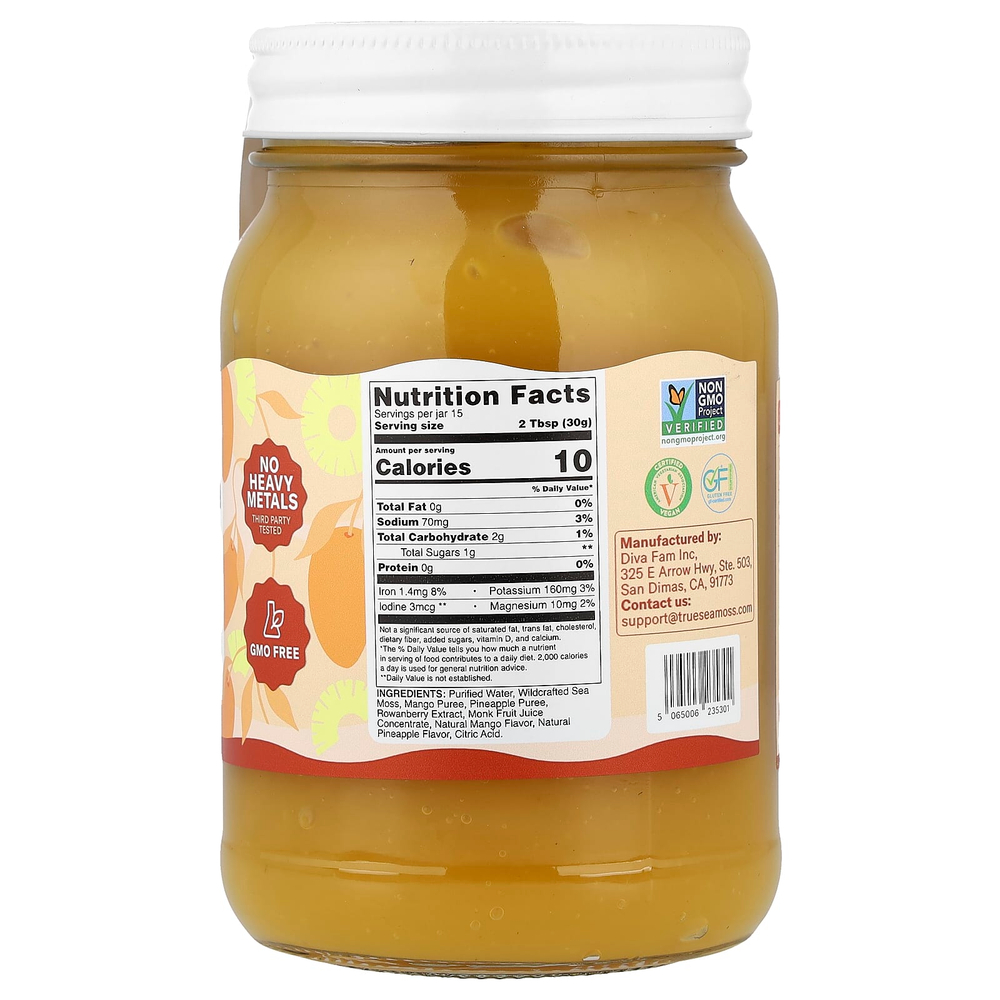 True Sea Moss, гель с морским мхом, суперфуд, манго и ананас, 473 мл (16 жидк. унций)