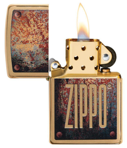 Зажигалка золотистая Rusty Plate Design ZIPPO 29879