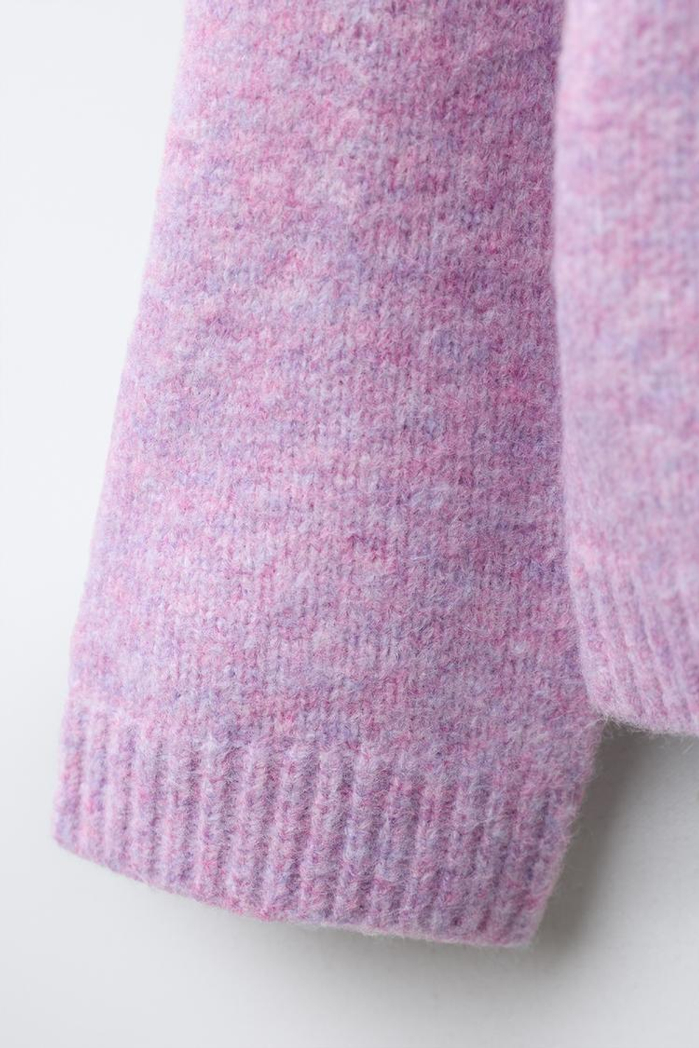 ZARA СВИТЕР С БЛЕСТЯЩИМ БАНТОМ ИЗ СМЕСОВОЙ ШЕРСТИ, СВЕТЛО-СИРЕНЕВЫЙ