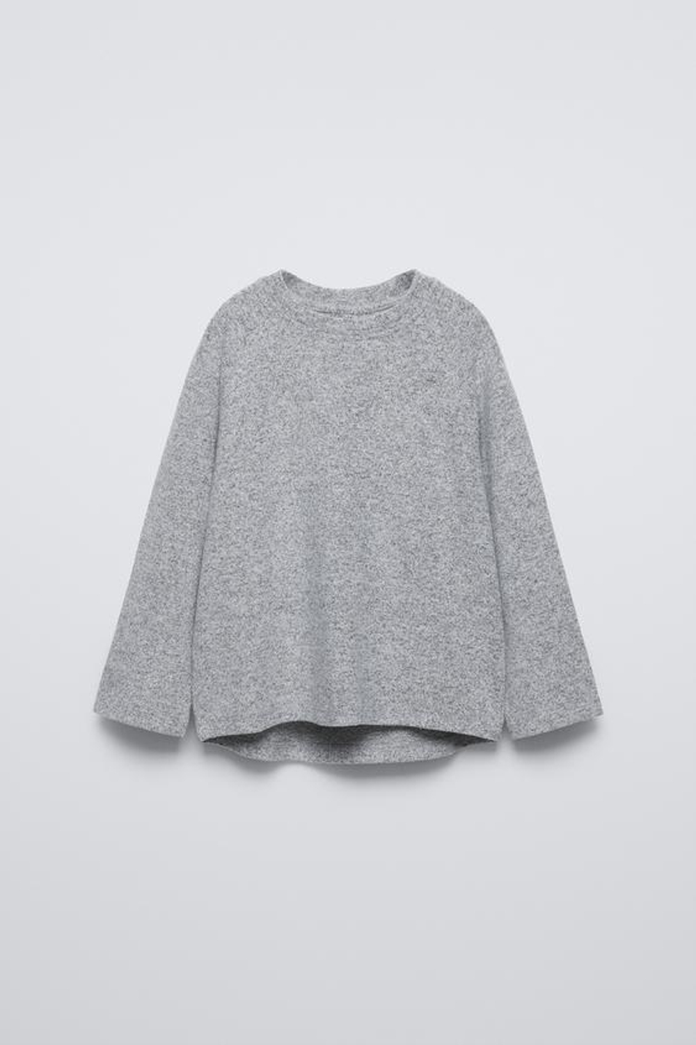 ZARA ОДНОТОННАЯ ФУТБОЛКА SOFT TOUCH, СЕРЫЙ С МЕЛАНЖЕВЫМ ЭФФЕКТОМ