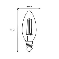 LED-C35-7.5W-NW-E14-CL GLA01TR Лампа светодиодная. Форма свеча. прозрачная. Серия Air. Белый свет 4000K. Картон. ТМ Uniel