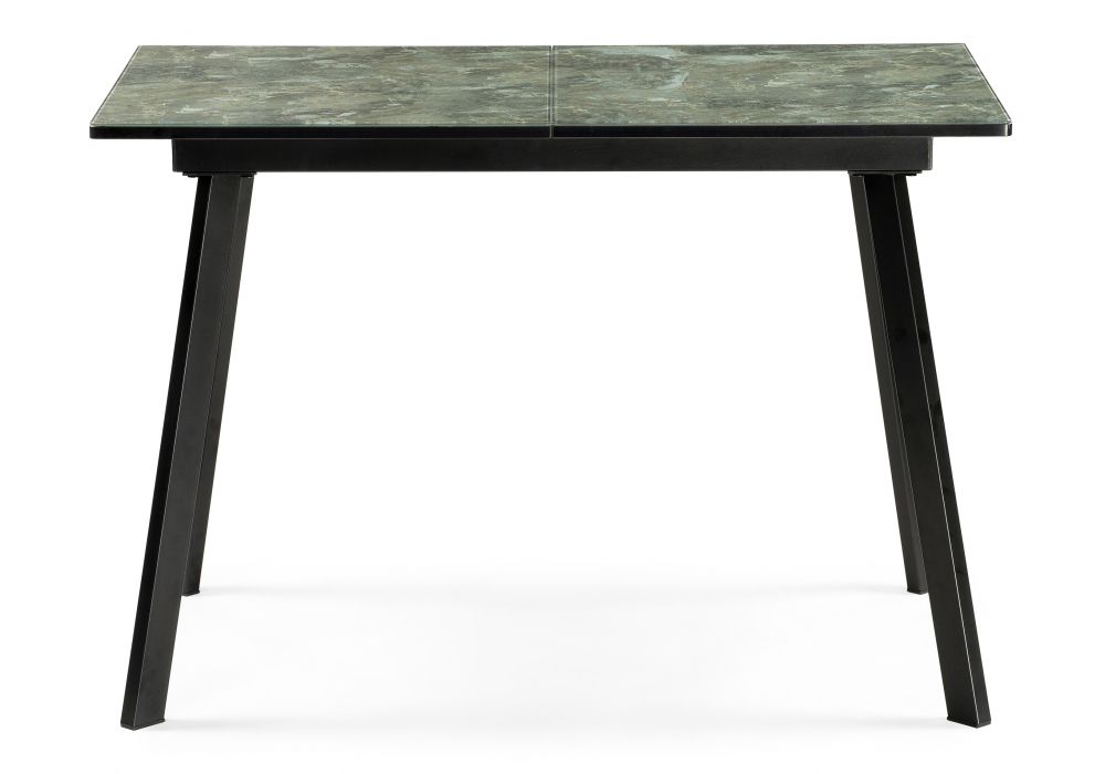 Стеклянный стол Агни 110 королевский мрамор / черный матовый