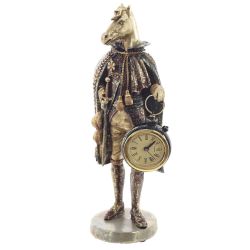 GAEM Фигурка декоративная "Лошадь" с часами D4см, (LR44x1), L12 W7,5 H24,5 см