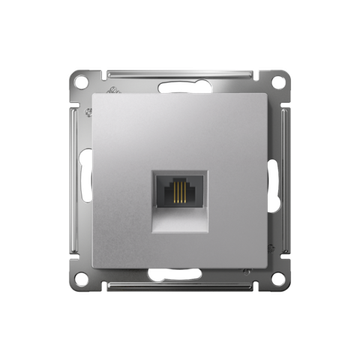 Розетка телефонная 1-м СП AtlasDesign RJ11 механизм алюм. SE ATN000381