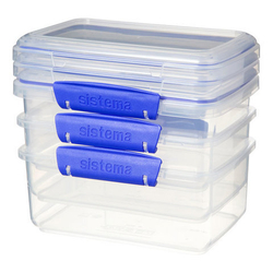 Набор контейнеров 3шт 1л Sistema Klip It синий