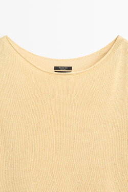 Massimo Dutti Свитер из 100% мерсеризованного хлопка, золотой