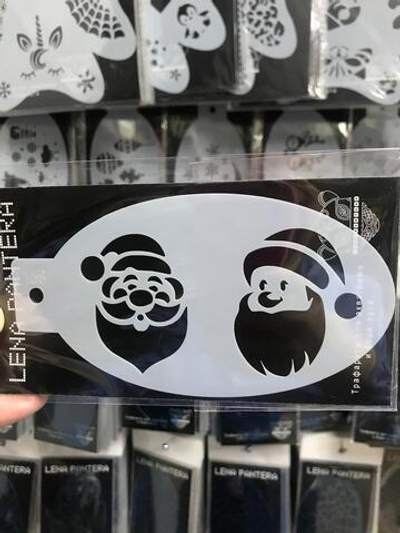 Трафарет для аквагрима овальный "Дед Морозы" 7 на 13 см