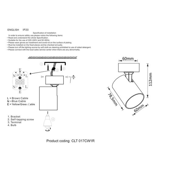 Спот Crystal Lux CLT 017CW1R BL