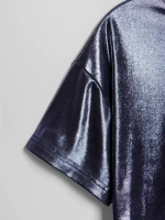 Футболка синяя праздничная для девочки