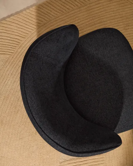 Кресло Ulit из серого шенилла с ножками из светлого бука