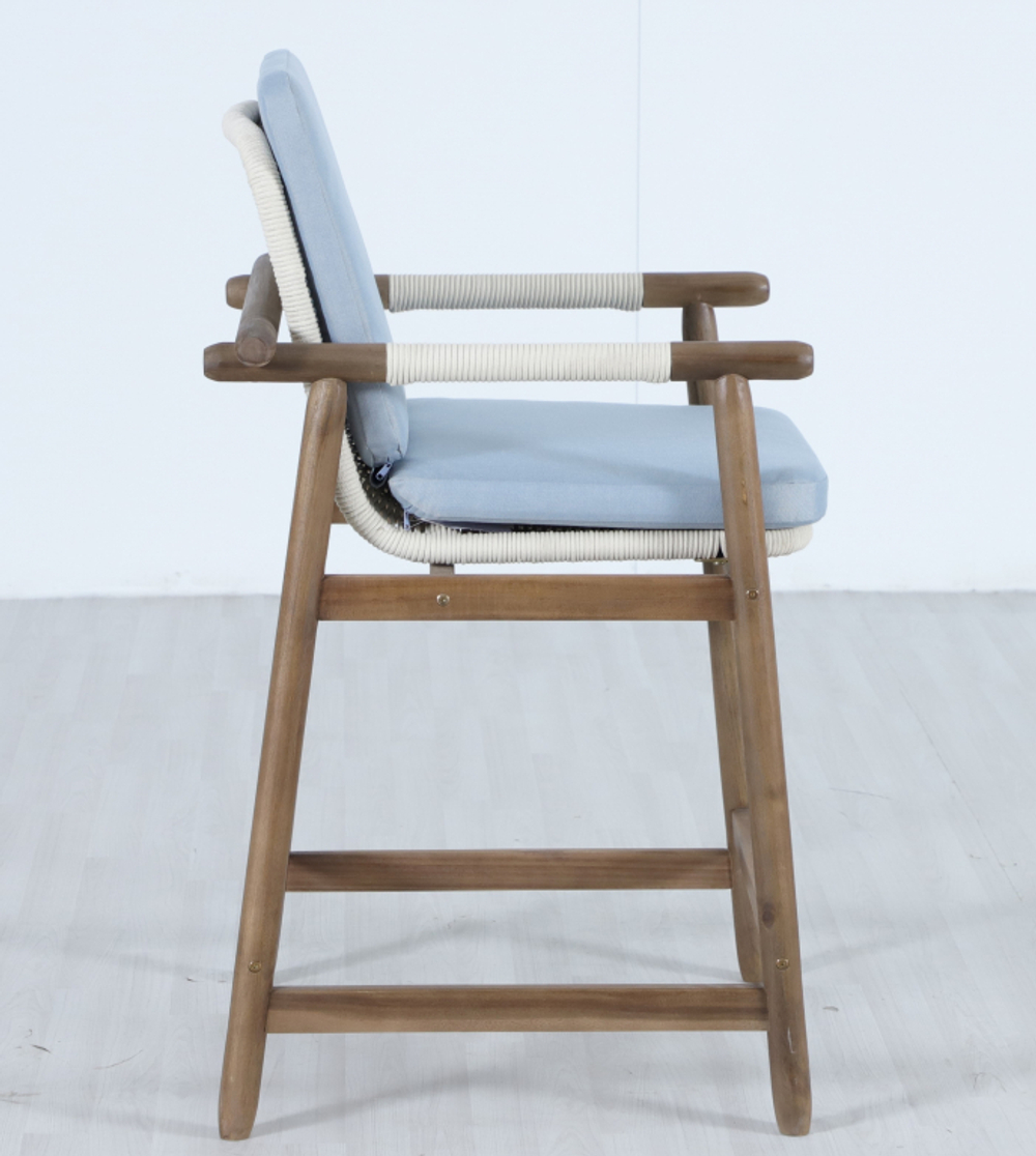 Комплект барной мебели на 6 персон Tagliamento Apoyo, грецкий орех, голубой