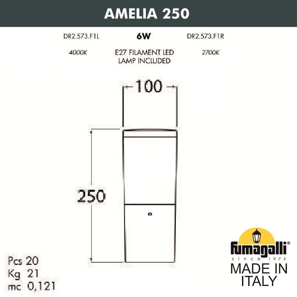 Ландшафтный светильник Fumagalli AMELIA DR2.573.000.AYF1R