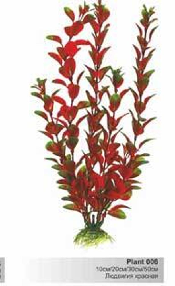 Пластиковое растение Людвигия красная 20см