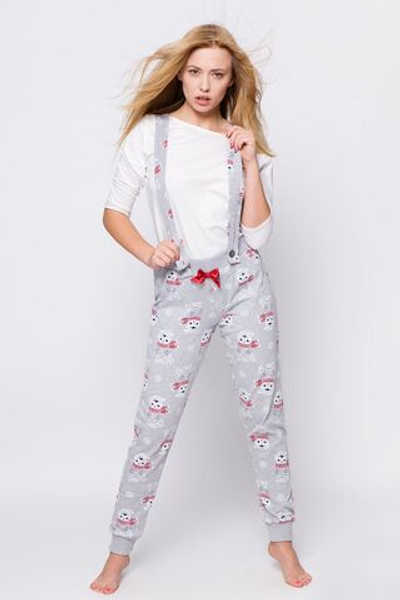 Комбинезон Happy Owl с совами (Размер: S) (Цвет: серый с белым)