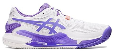 Женские Кроссовки теннисные Asics Gel-Resolution 9 Clay - white/amethyst