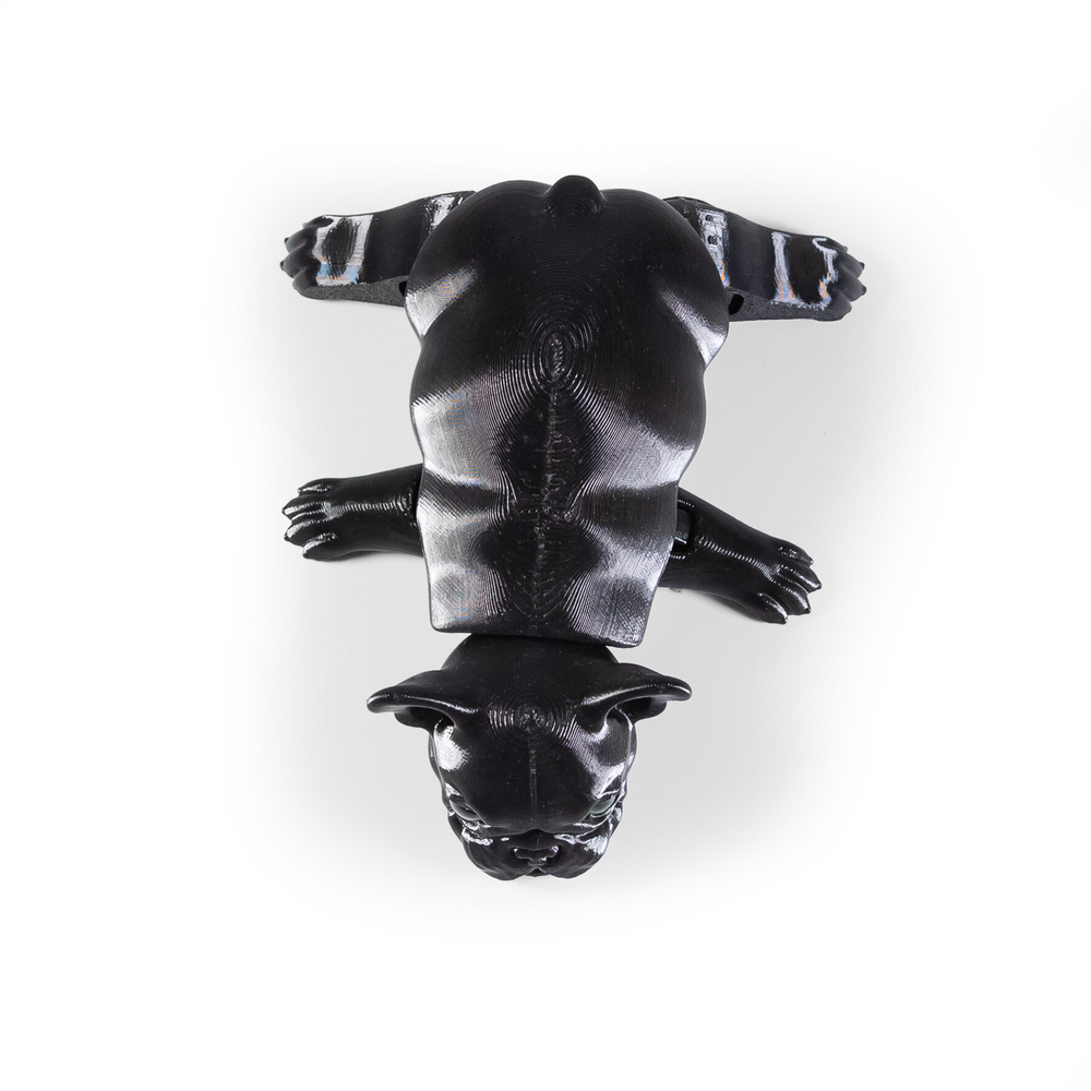 Французский бульдог лежачий, 3D игрушка-антистресс, 15 см., чёрный