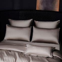 Комплект постельного белья Однотонный Сатин Премиум «Жемчужная дымка»