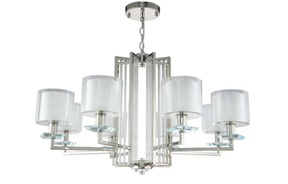 Подвесная люстра Crystal Lux NICOLAS SP-PL8 NICKEL/WHITE