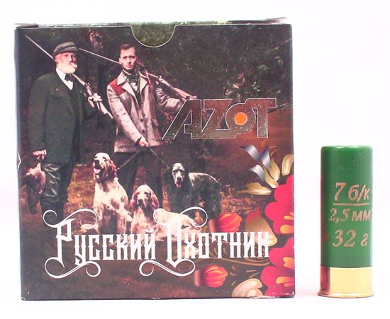 Патрон "Азот" 12/70 №7 БИО 32 гр. "Рус. охот.". Цена патрона, заказ делается в пачках (25 шт).