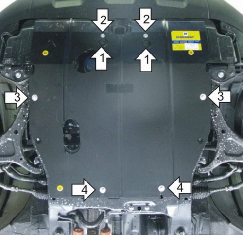 Защита двигателя и кпп для Kia Sorento 2009-2012 Motodor.71005
