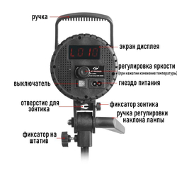 Осветитель светодиодный для фотостудии 400 Вт, постоянный свет 3200-5600К, 20000 Люмен
