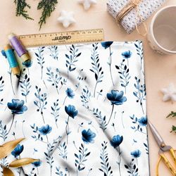 Ткань премиум шелк искусственный Армани забытые цветочки