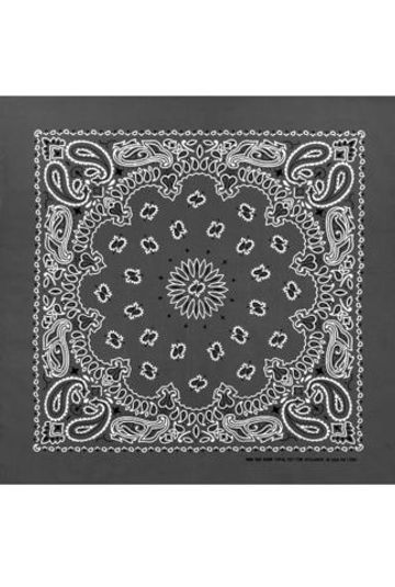 Бандана темно-серая пейсли огурцы