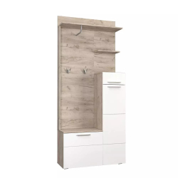 Лайн Шкаф 10.16 Дуб серый/Белый глянец