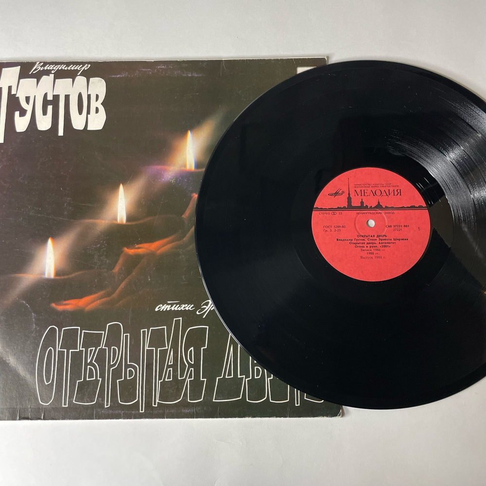 Винтажная виниловая пластинка LP Владимир Густов, Эрнест Ширяев, Открытая Дверь (СССР 1989)