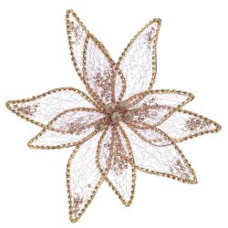 GAEM Цветок искусственный "Пуансеттия" (на клипсе), L23 W23 H12 см