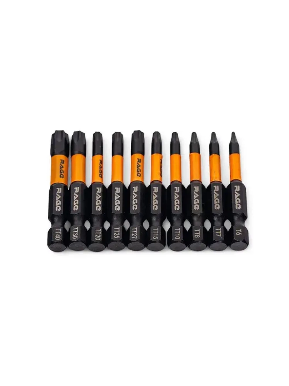 Набор бит торсионных IMPACT S2 TORX T6, TT7 - TT40 x 50 мм 10 шт RAGE by VIRA