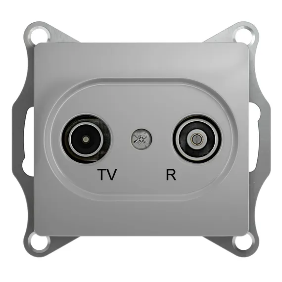 Розетка телевизионная оконечная TV/R 2-м СП Glossa 1дБ механизм алюм. SchE GSL000394