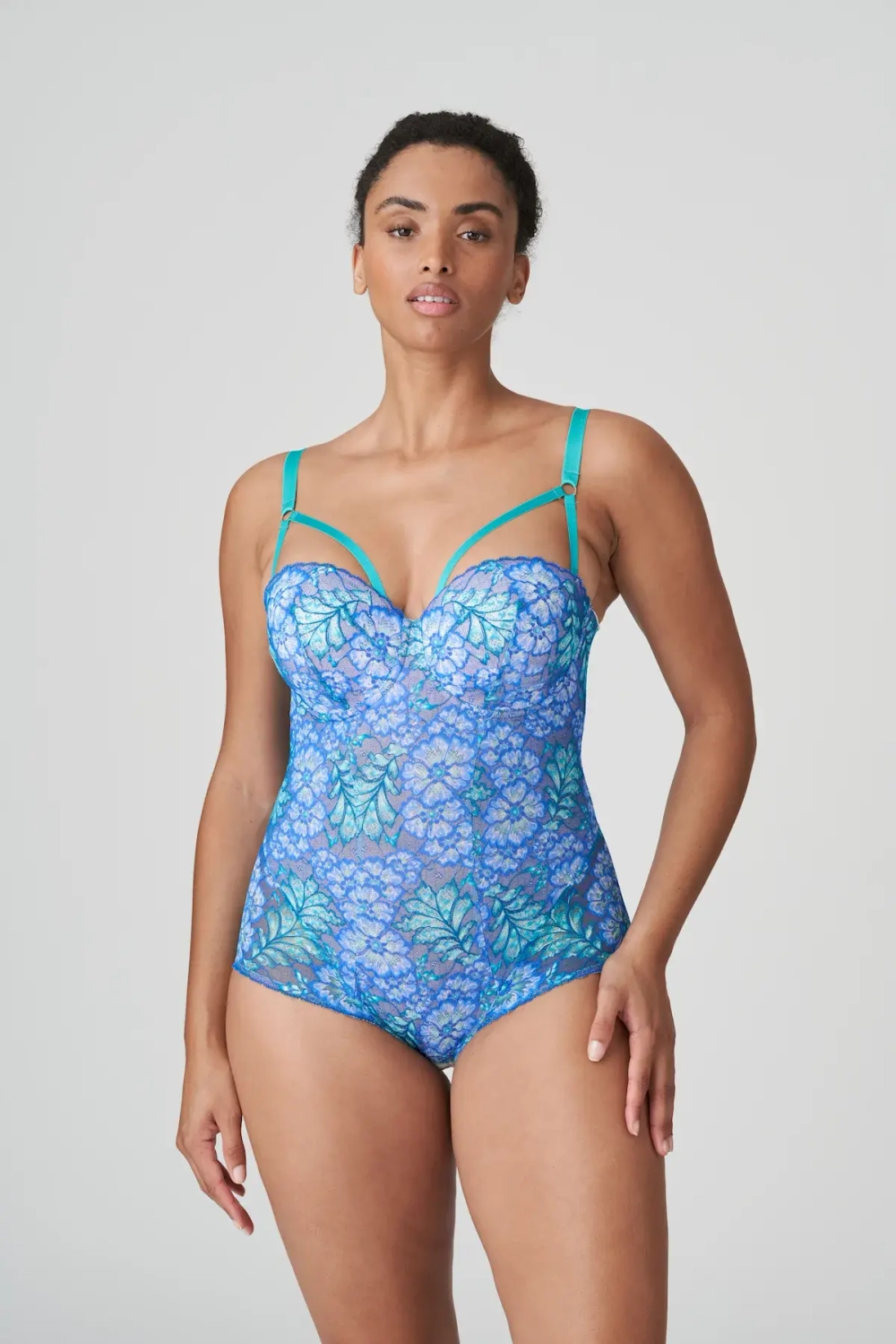 PRIMADONNA Twist Morro Bay Боди с пеной и вырезом в форме сердца, голубой