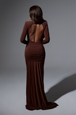 Платье Americano с длинным рукавом, коричневый