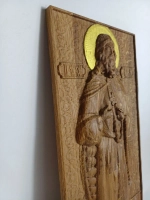 Освященная Икона пророка Илии 14х30.5 см резная из дуба