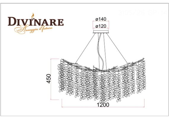 Подвесная люстра Divinare Salice 3135/26 SP-14