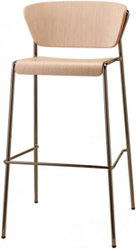 Стул барный Scab Design Lisa Wood, черный глянцевый никель, беленый бук