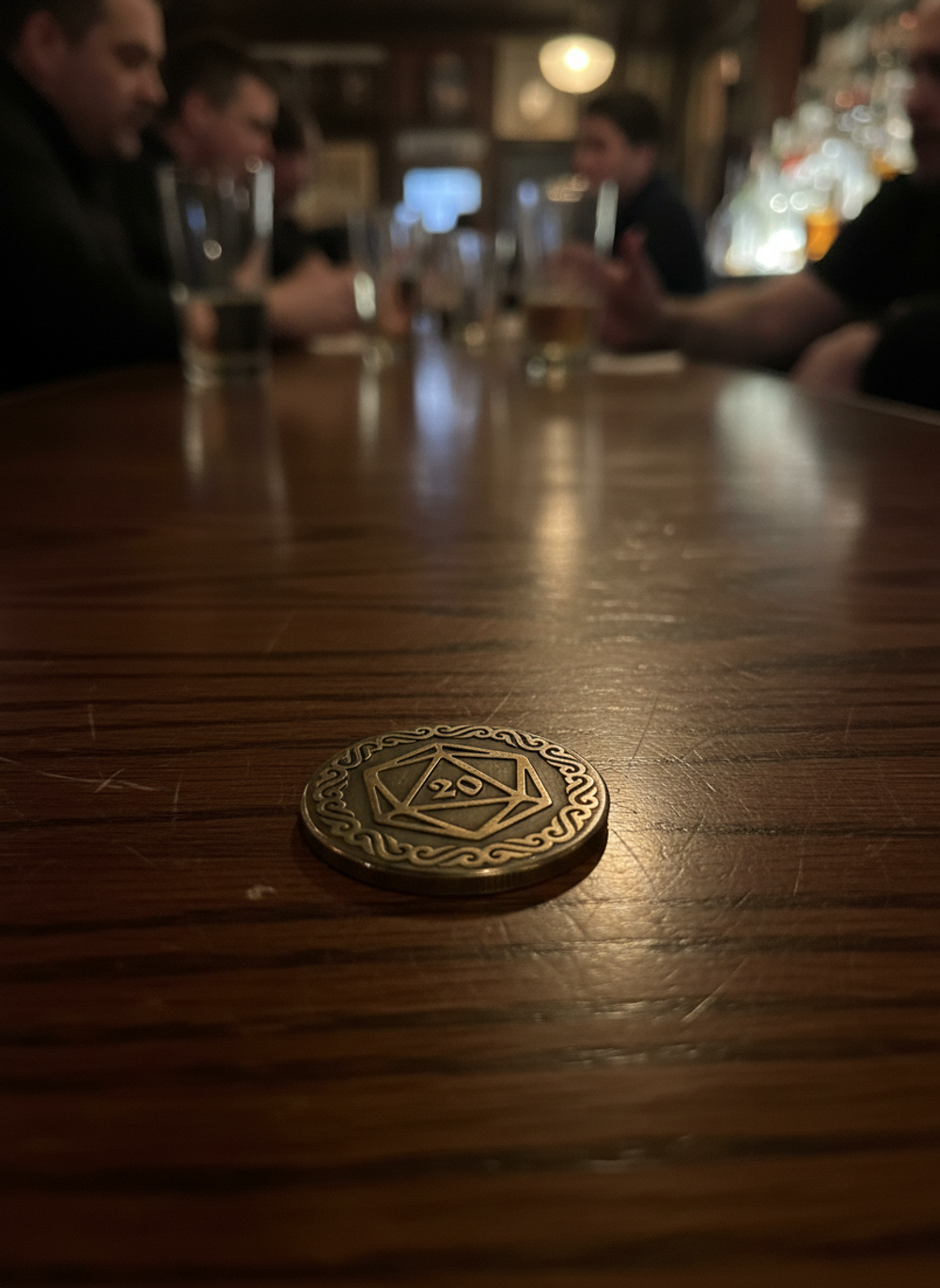 Латунная монета «D20» — двуликий жетон для решений в стиле D&D!