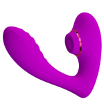 Лиловый вибратор с клиторальной стимуляцией Nauty
