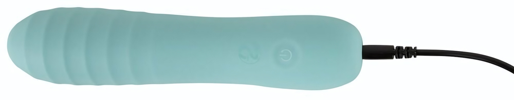 Аквамариновый мини-вибратор Straight Vibrator - 16,4 см. (Цвет: аквамариновый)