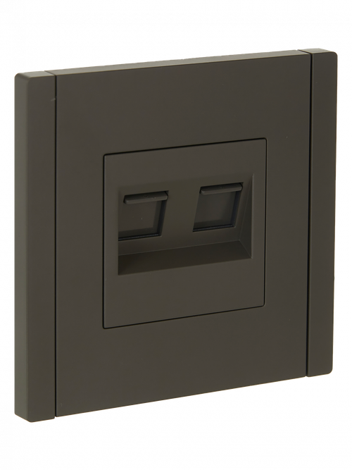 FORTE&PIANO Розетка компьютерная двойная RJ45 кат.5E FP333 серый IEK