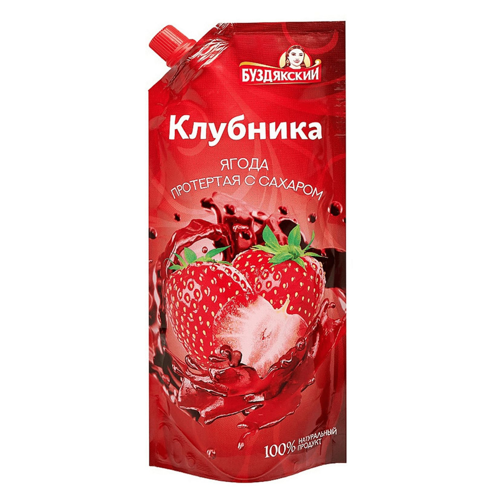 Буздякский Ягода протертая с сахаром Клубника 280гр/24  д/п